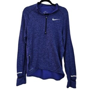 NIKE DRI-FIT Size S Womens Blue 1/2 Zip High Neck Athletic Pullover 1Bl8